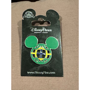 WDW Brazil Mickey Head Icon Flag Lattice Disney Pin 116977
